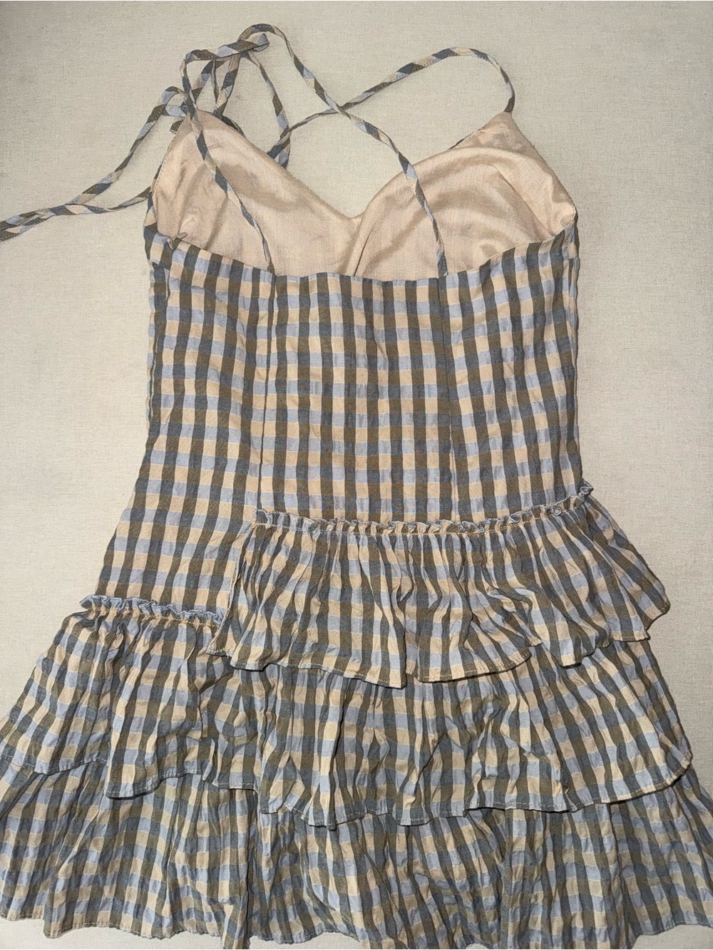 Zara Mini Check Dress with Ruffles - Picture 6 of 6